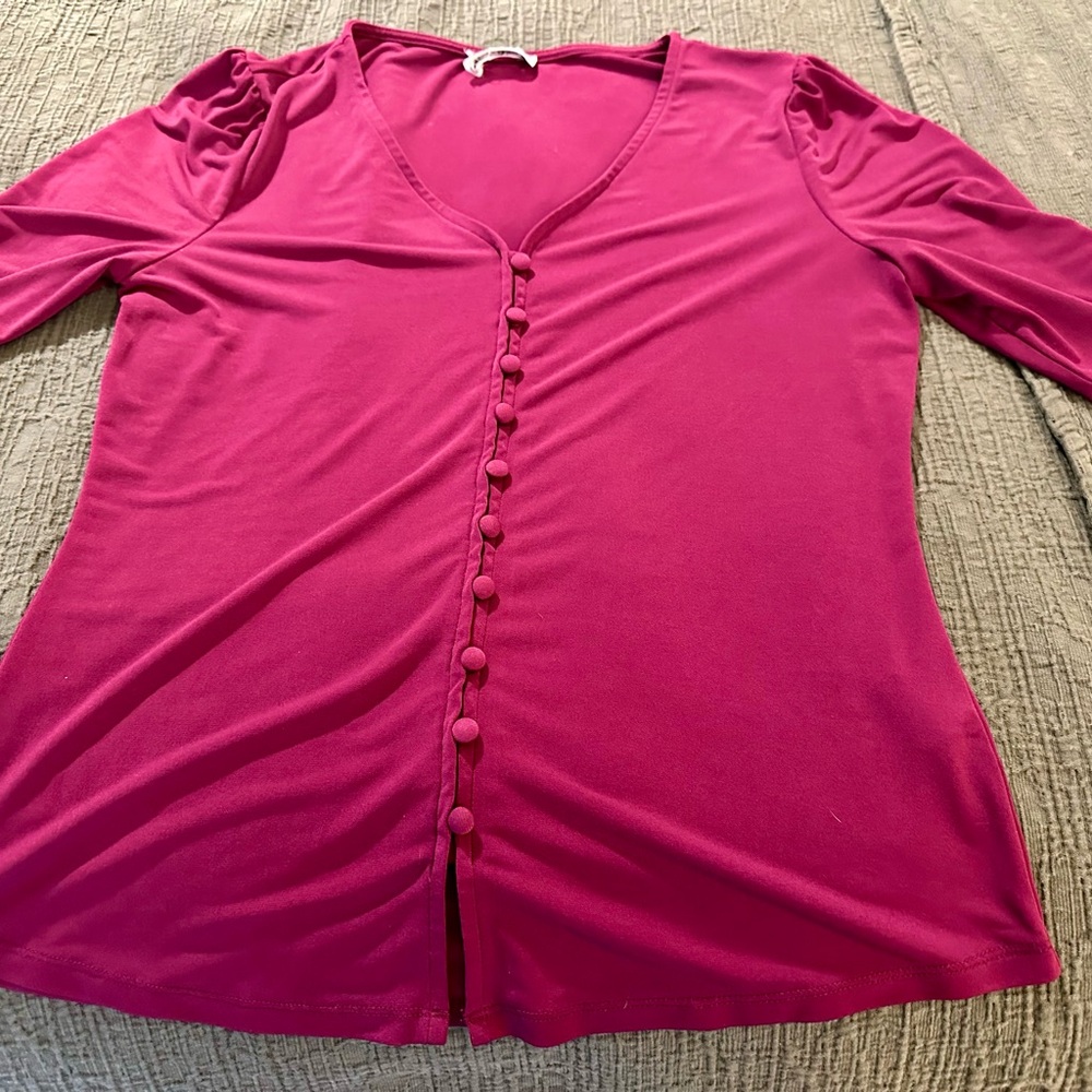 Calvin Klein Fuchsia Pink Amy Professional Suit wear Button-Down Top